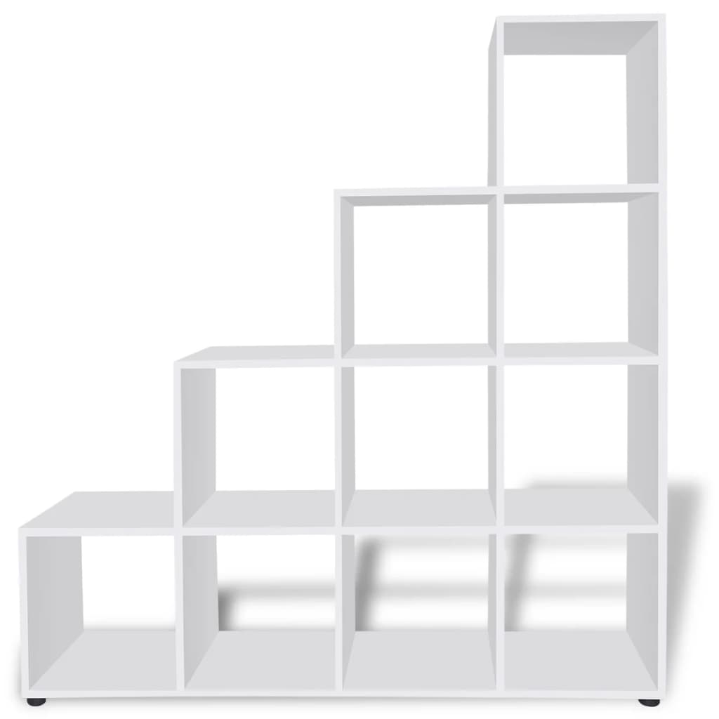 Bibliothèque escalier 142 cm blanche