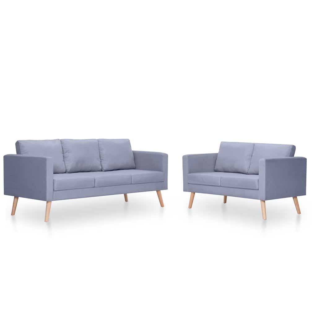 Ensemble de canapés 2 places et 3 places en tissu gris clair