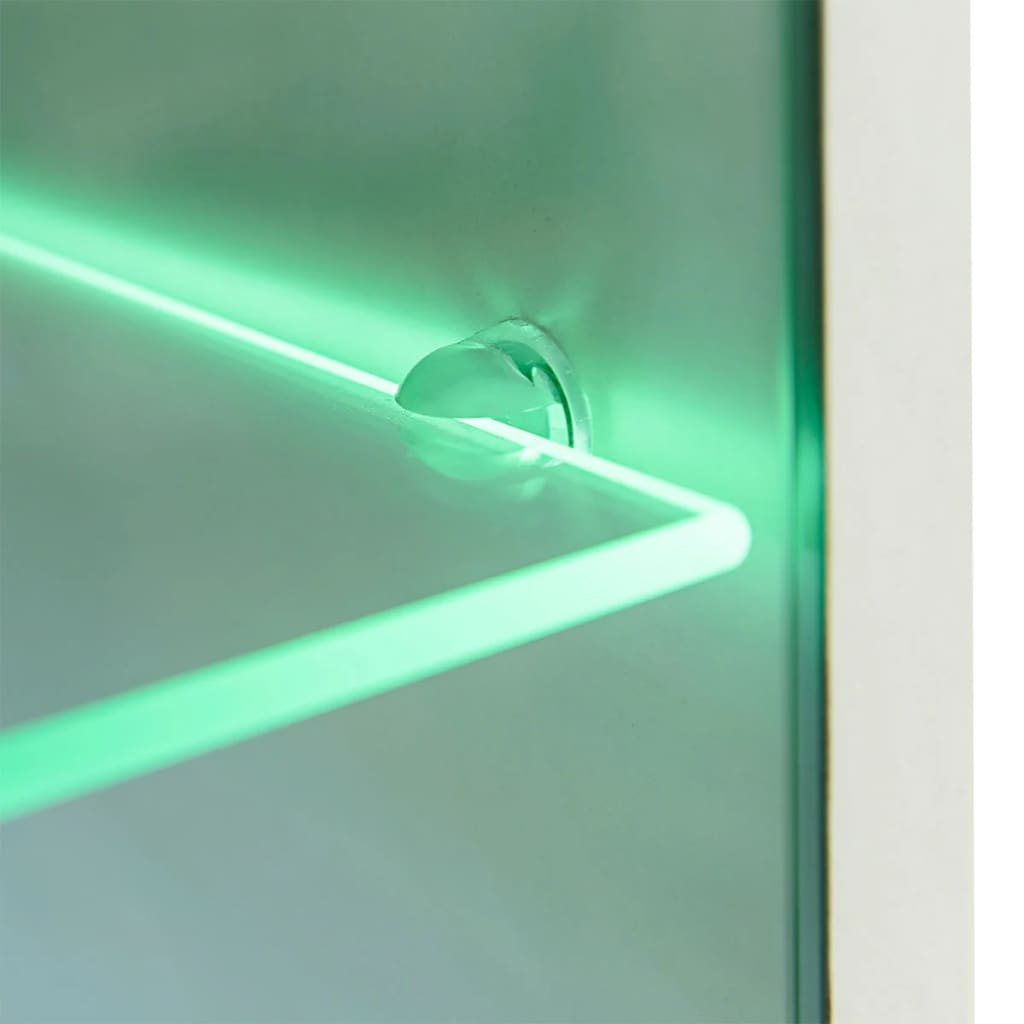 Meuble TV mural 4 pièces avec éclairage LED en noir brillant