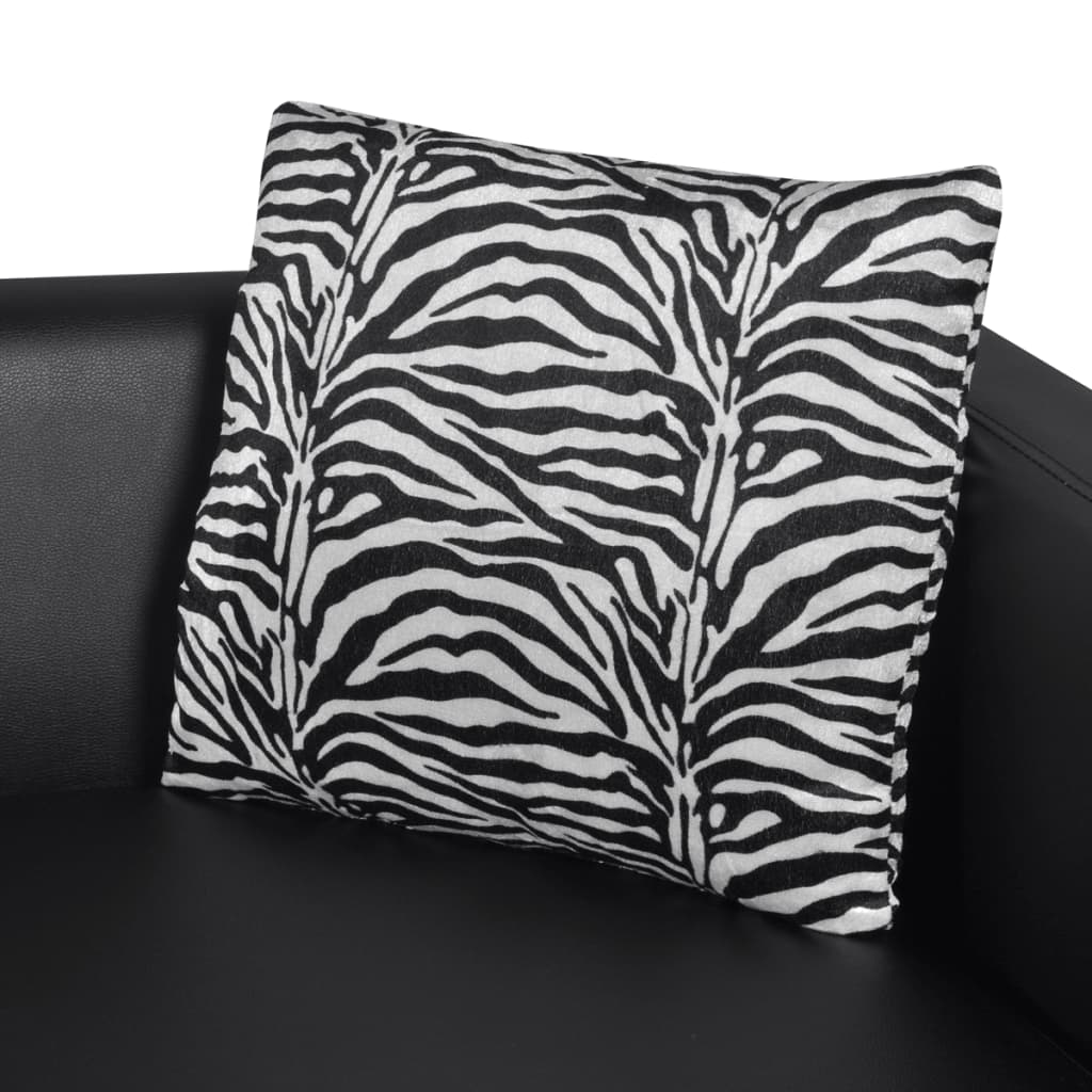 Sofa 2-Sitzer Kunstleder Schwarz
