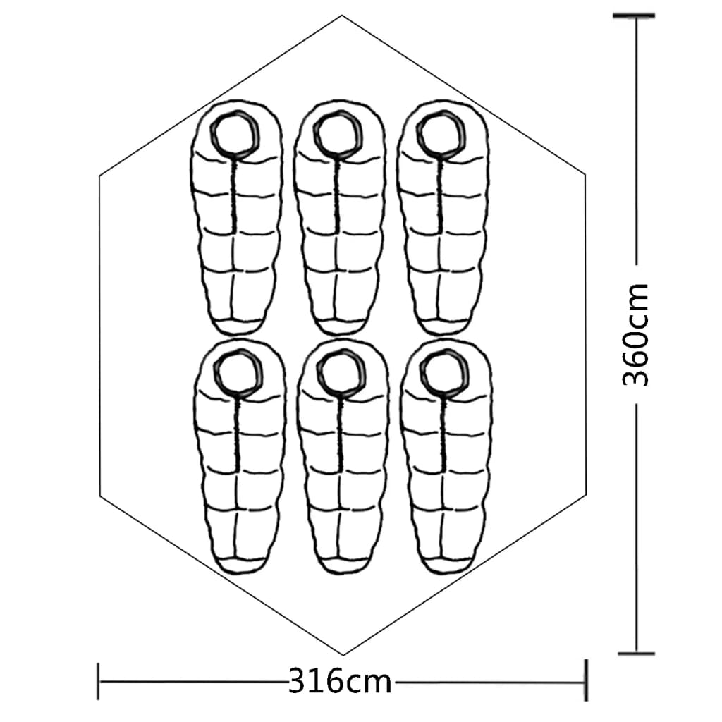 6-Personen-Zelt Grün