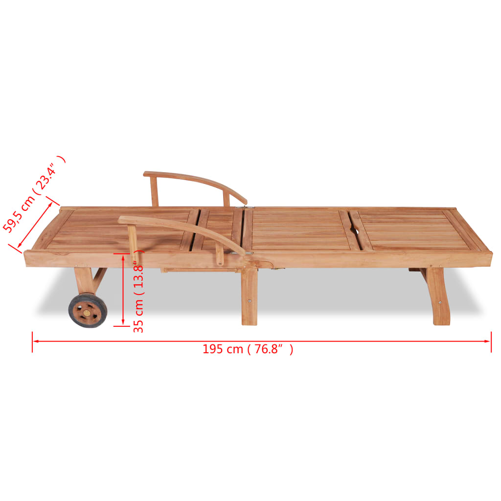 Sonnenliege Massivholz Teak