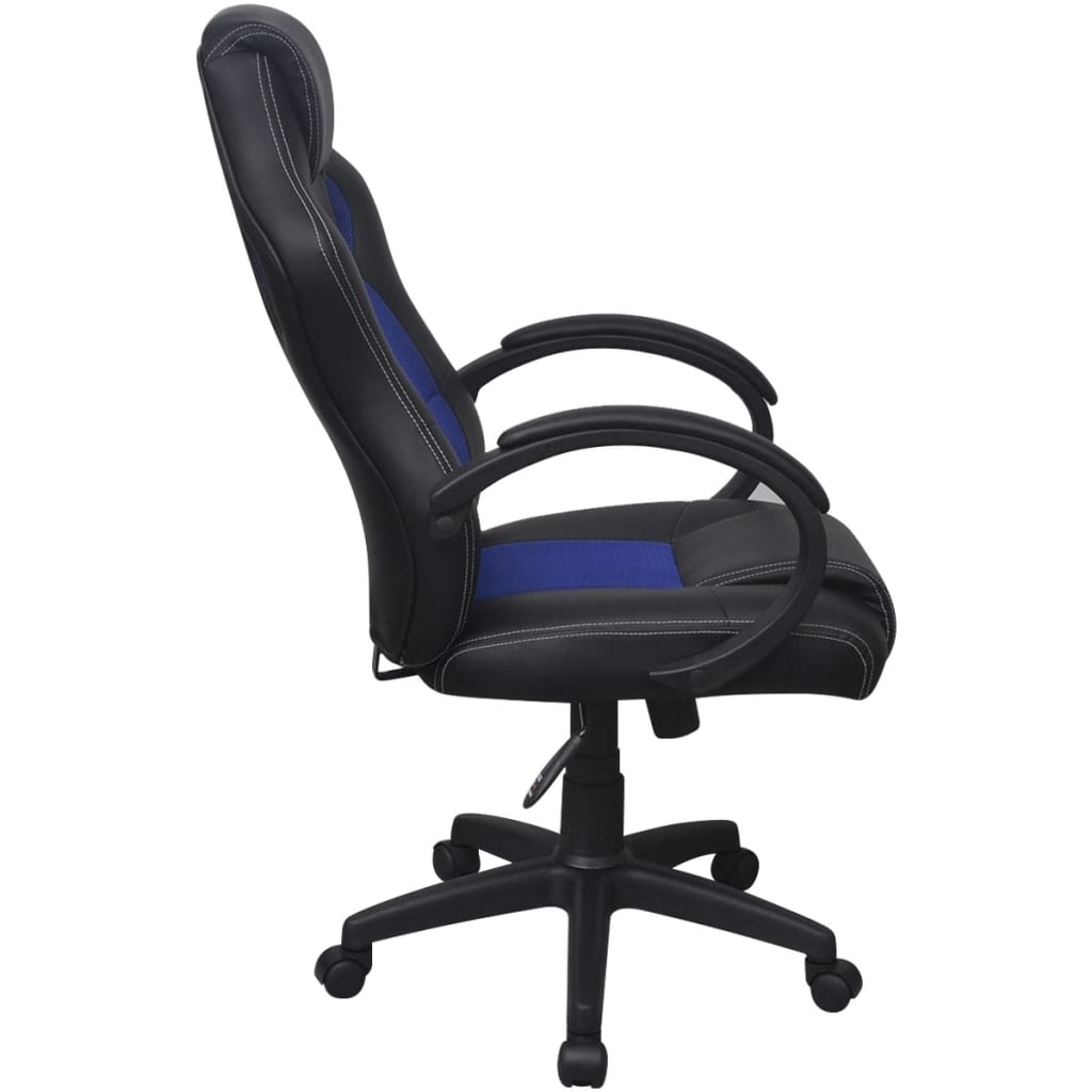 Racing Bürostuhl Blau Kunstleder