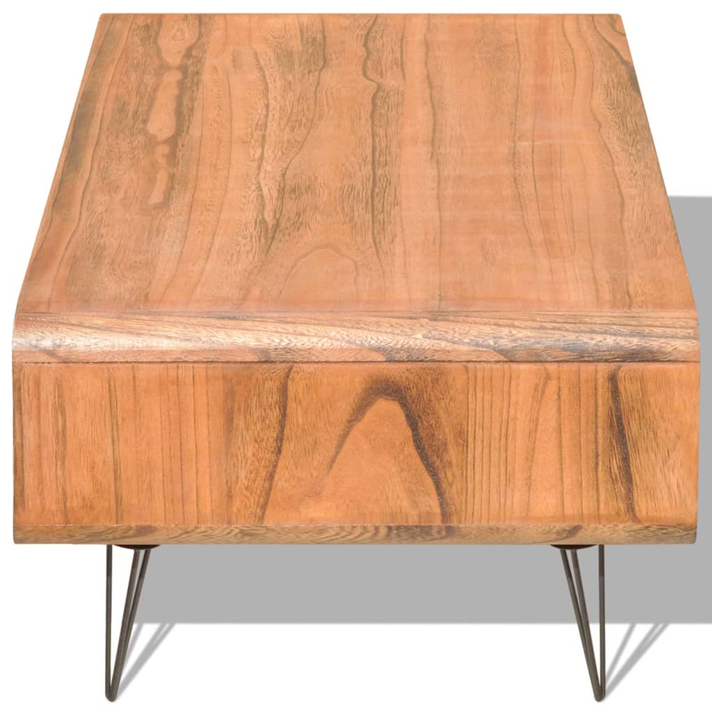Table basse 90×55,5×38,5 cm en bois massif de paulownia marron