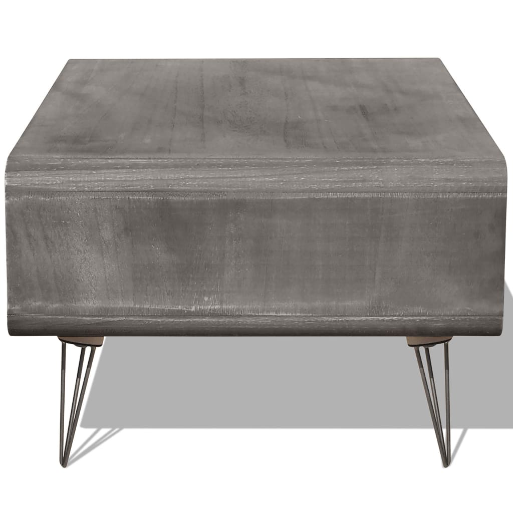 Coffee table 90×55.5×38.5 cm solid wood Paulownia grey