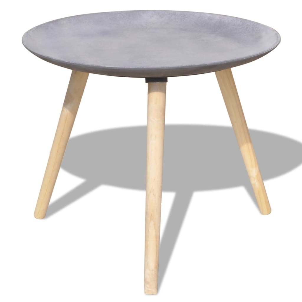 2-tlg. Beistelltisch/Couchtisch-Set 55 cm & 44 cm Betongrau