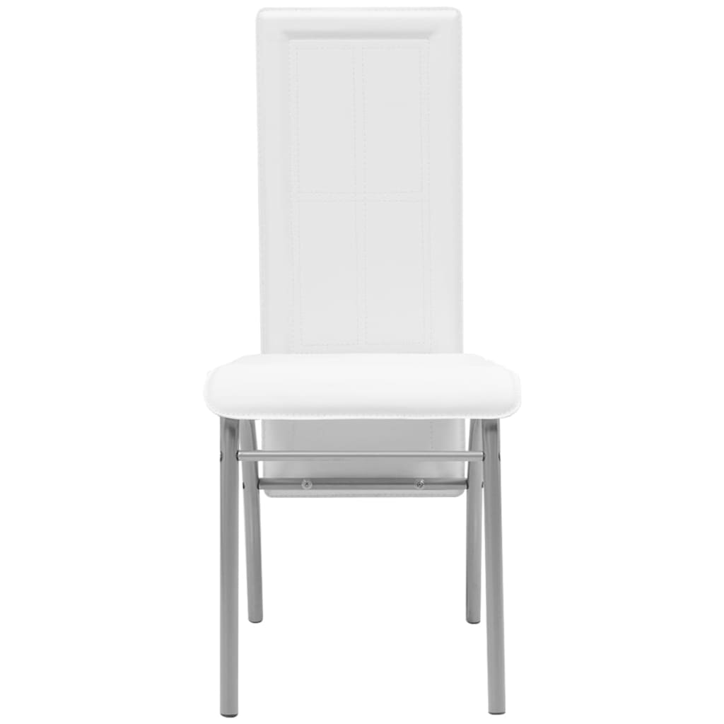 Esszimmerstühle 2 Stk. Weiß Kunstleder