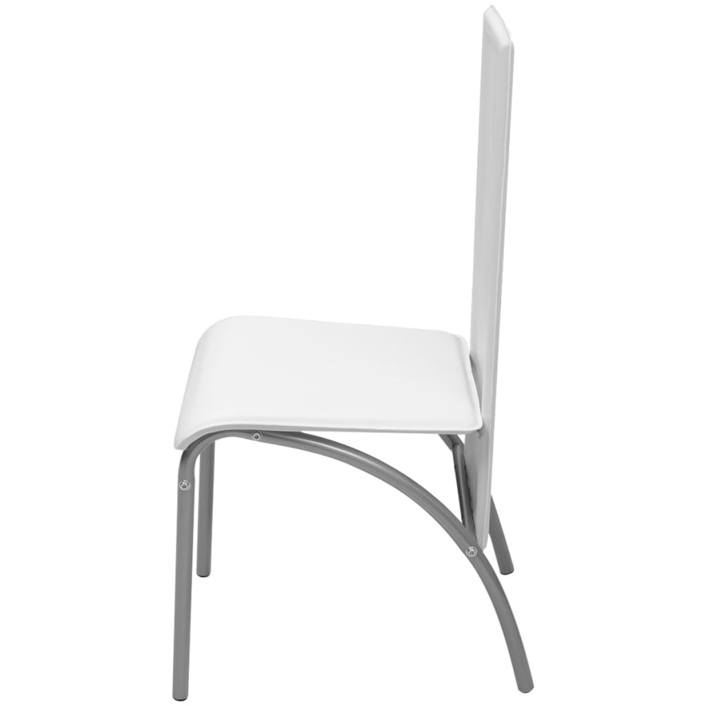 Esszimmerstühle 2 Stk. Weiß Kunstleder