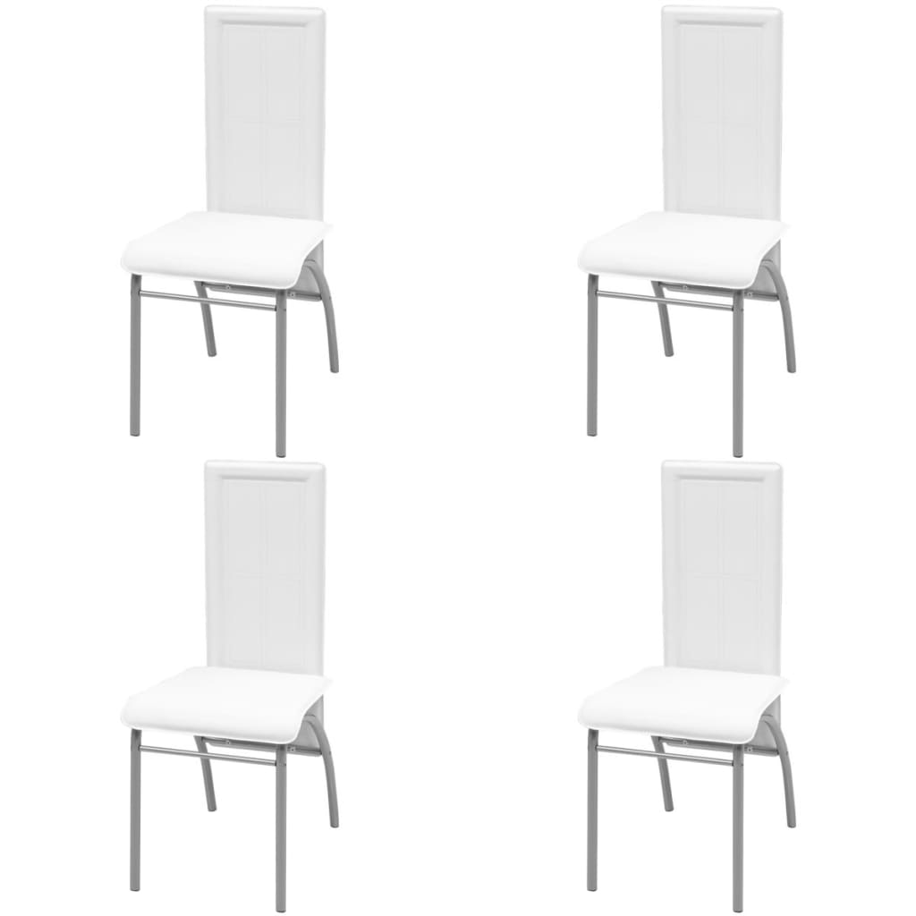 Esszimmerstühle 4 Stk. Weiß Kunstleder