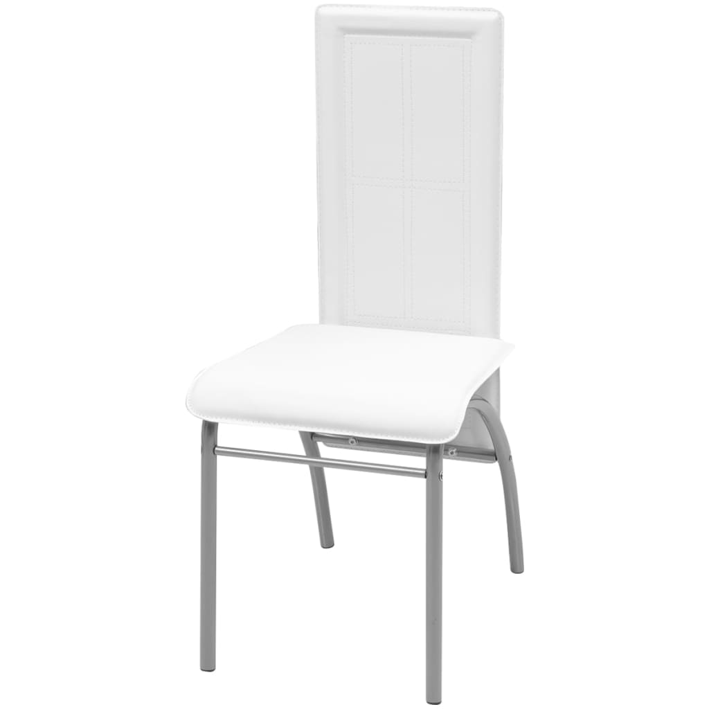 Esszimmerstühle 4 Stk. Weiß Kunstleder