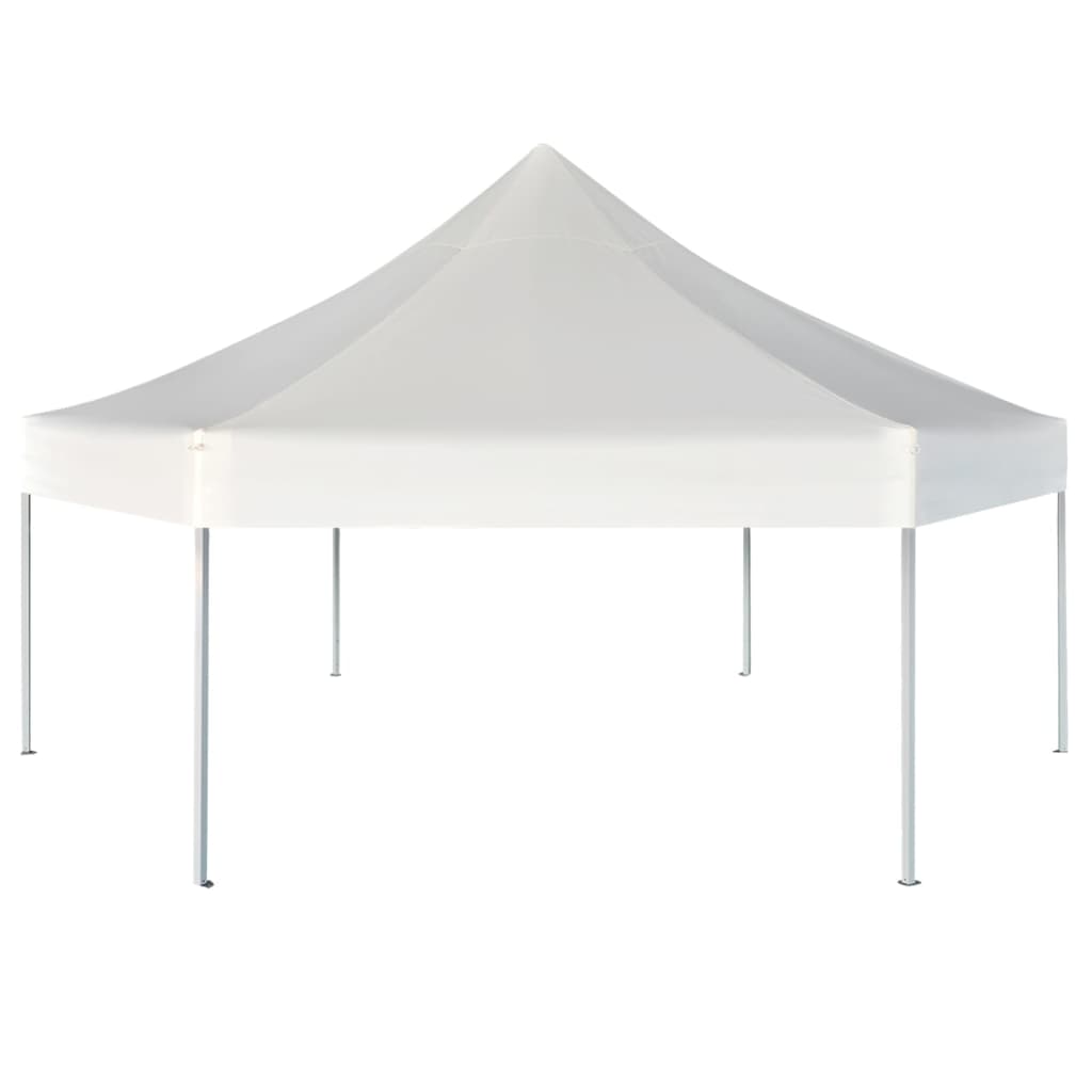 Pop-Up-Partyzelt Hexagonal Faltbar Cremeweiß 3,6x3,1 m