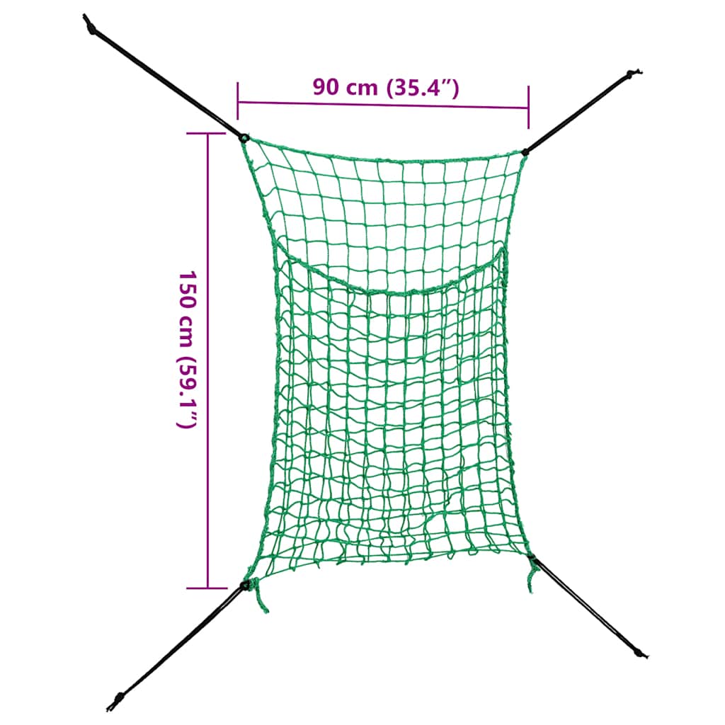 Heunetze 2 Stk Rechteckig 0,9x1,5 m PP