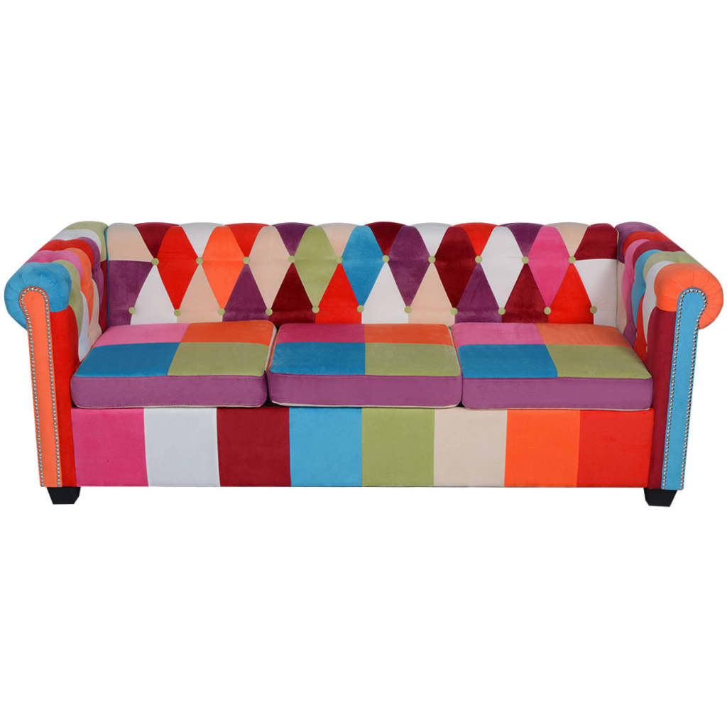 Canapé Chesterfield 3 places en tissu