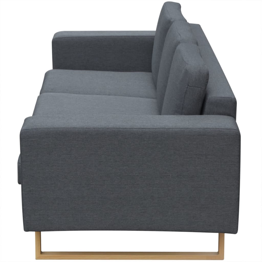 Canapé 3 places en tissu gris foncé