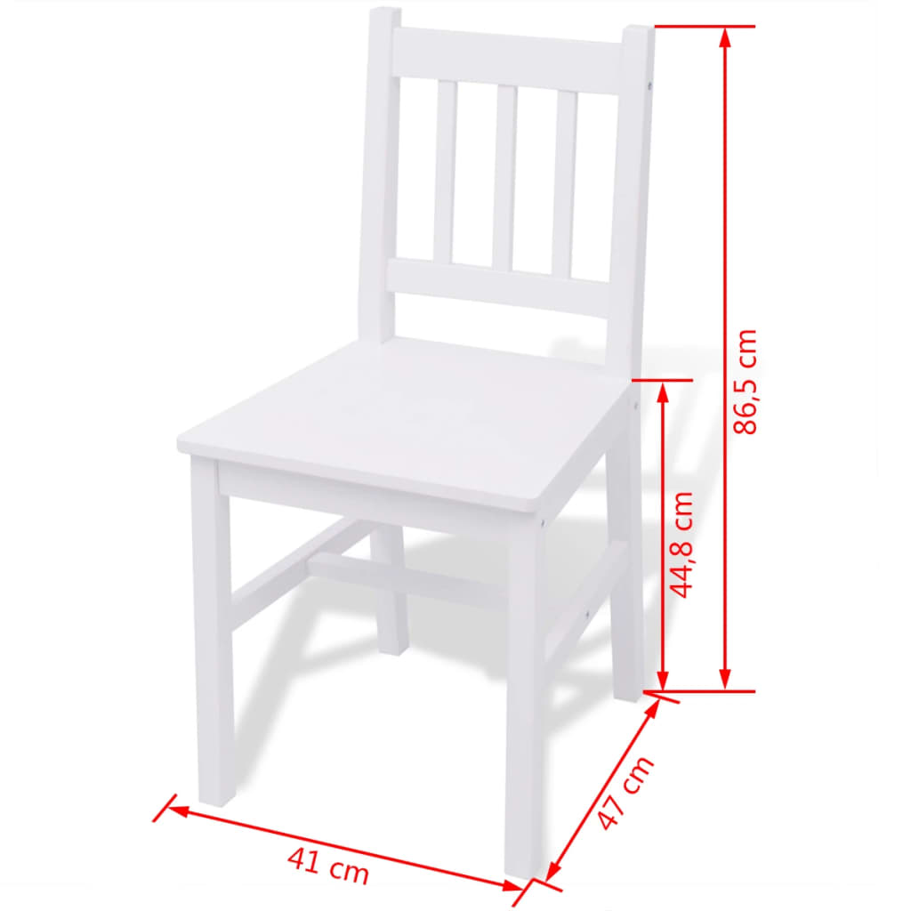 Ensemble de table à manger cinq pièces en pin blanc
