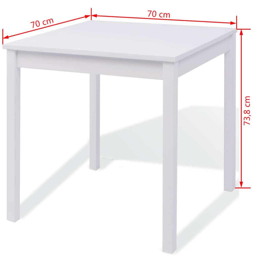 Ensemble de table à manger cinq pièces en pin blanc