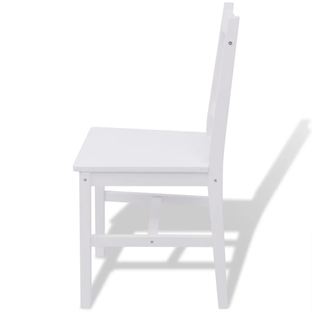 Seven-piece dining table set pinewood white