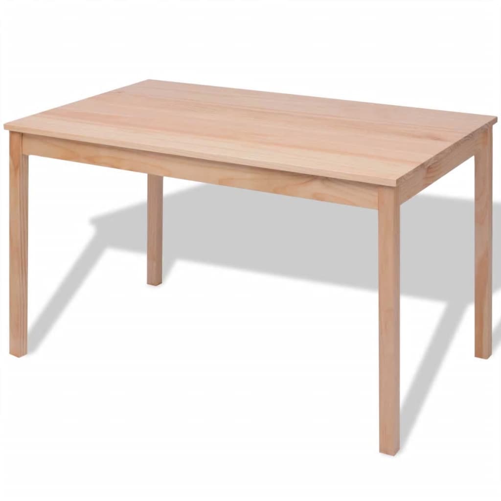 Seven-piece pinewood dining table set