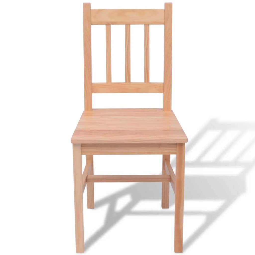 Seven-piece pinewood dining table set