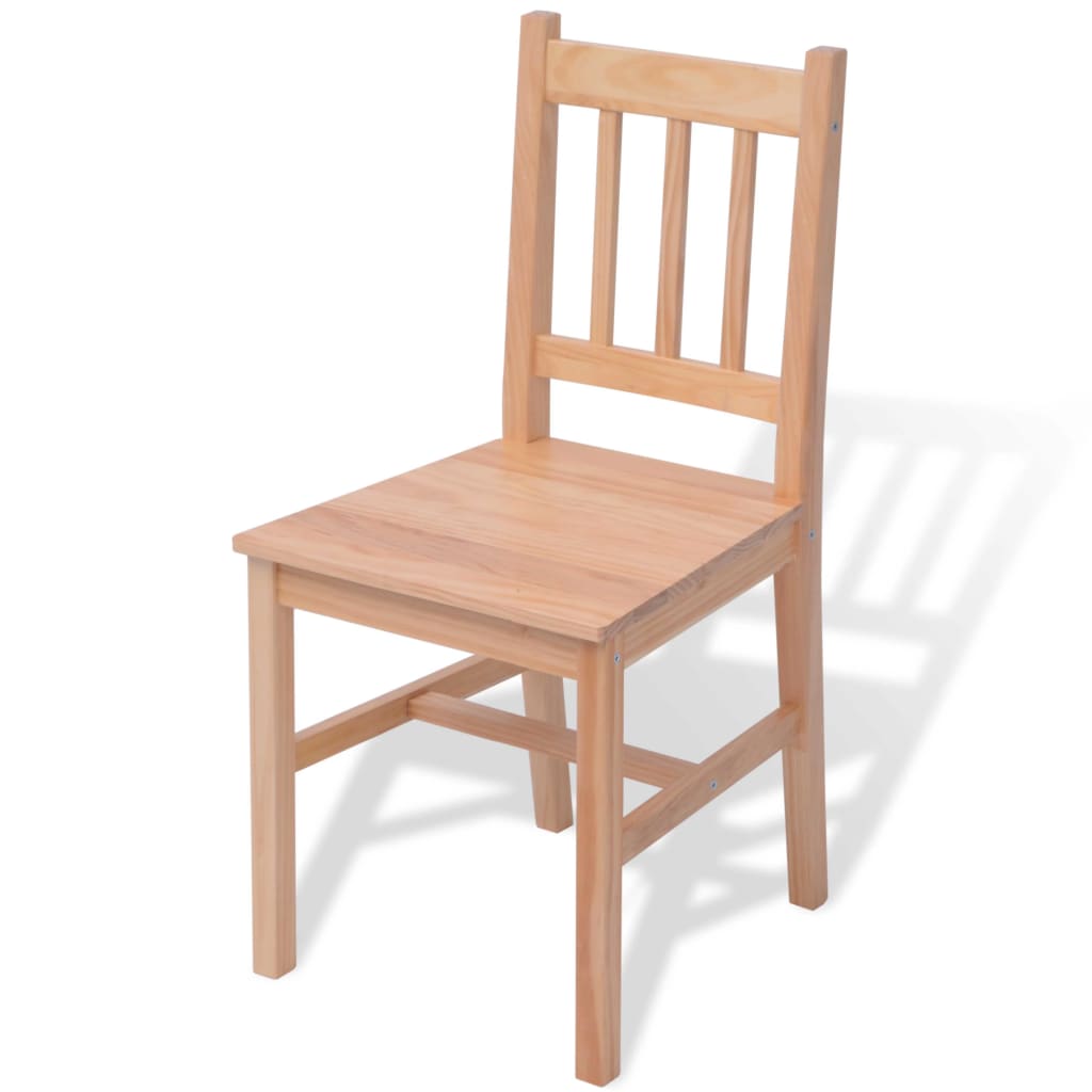 Seven-piece pinewood dining table set