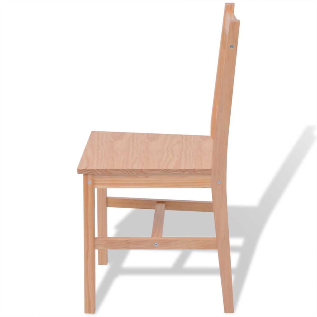 Seven-piece pinewood dining table set