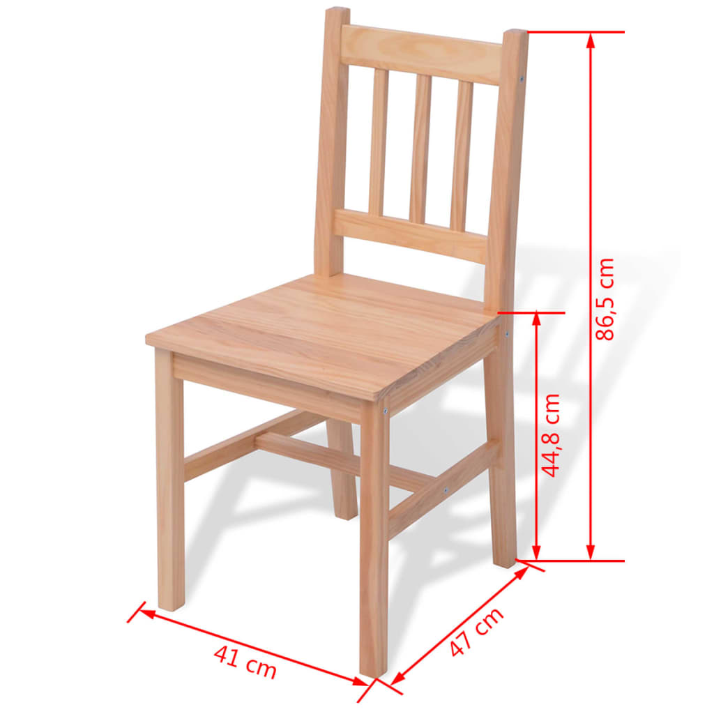Seven-piece pinewood dining table set