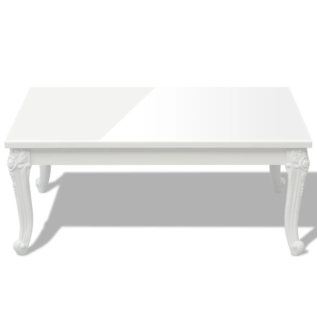 Table basse 100x60x42 cm blanc brillant