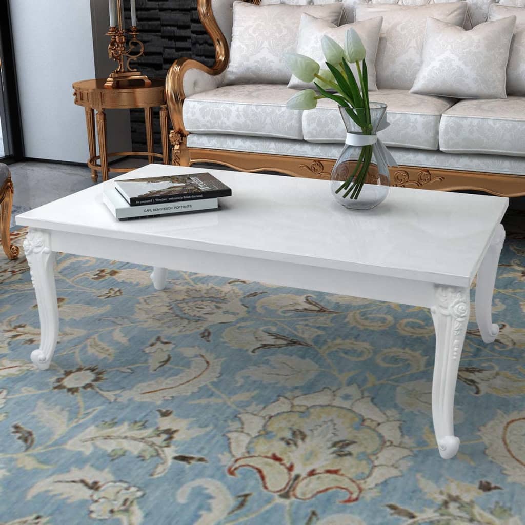 Coffee table 115×65×42 cm high-gloss white