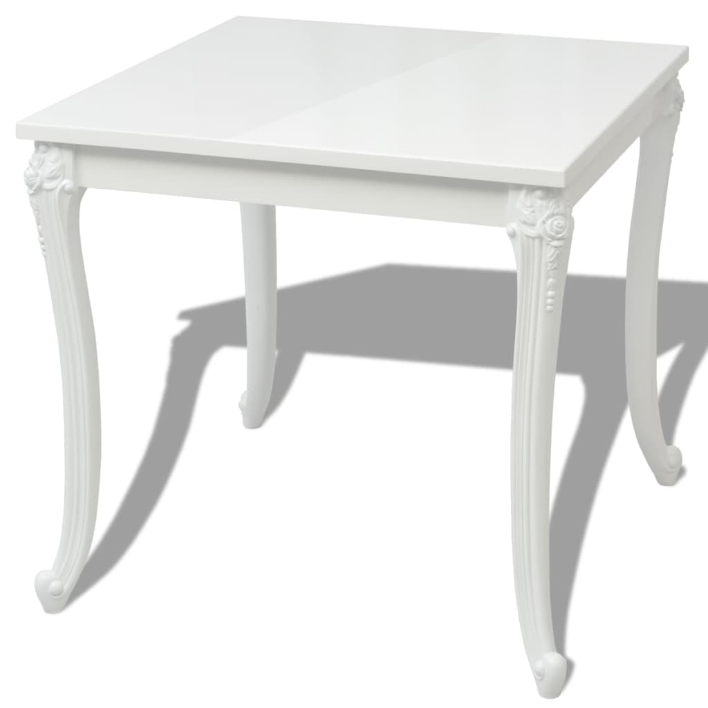 Dining table 80x80x76 cm high-gloss white