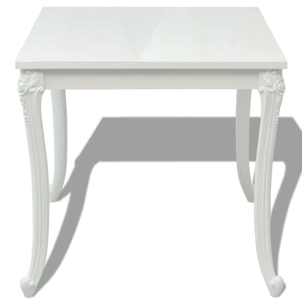 Dining table 80x80x76 cm high-gloss white