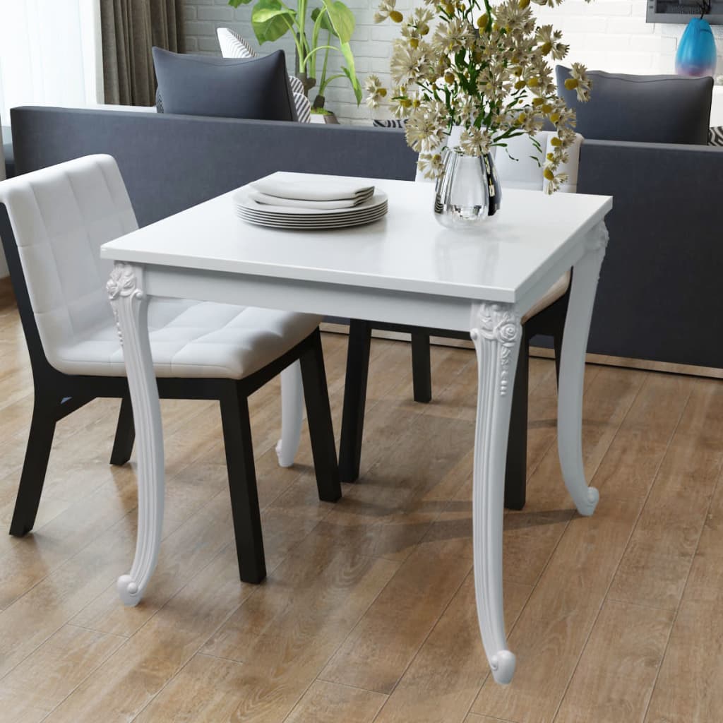 Dining table 80x80x76 cm high-gloss white