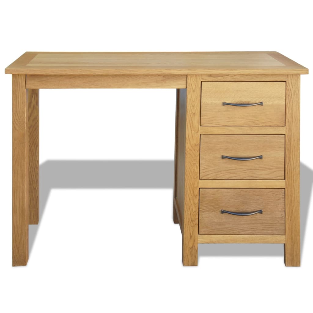 Bureau à 3 tiroirs 106x40x75 cm en chêne massif