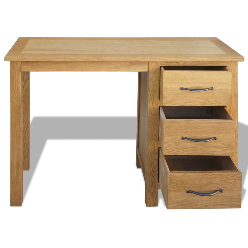 Bureau à 3 tiroirs 106x40x75 cm en chêne massif