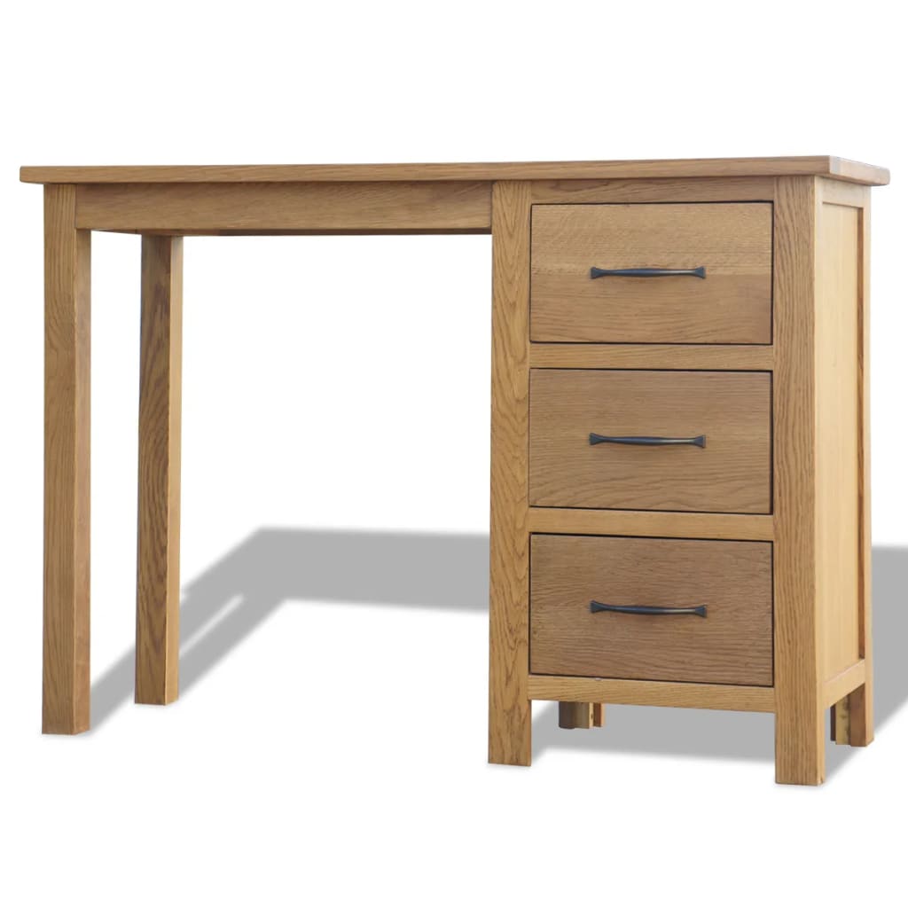 Bureau à 3 tiroirs 106x40x75 cm en chêne massif