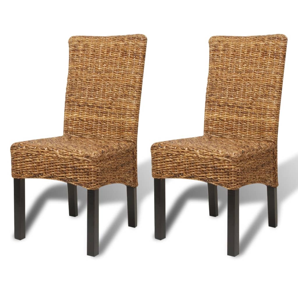 Dining chairs 2 pcs. Abaca and mango solid wood