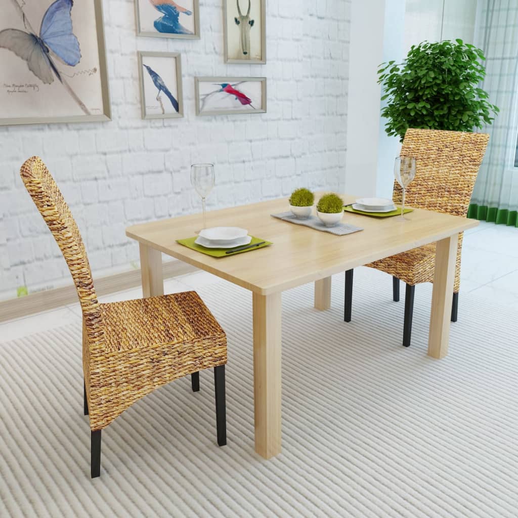 Dining chairs 2 pcs. Abaca and mango solid wood