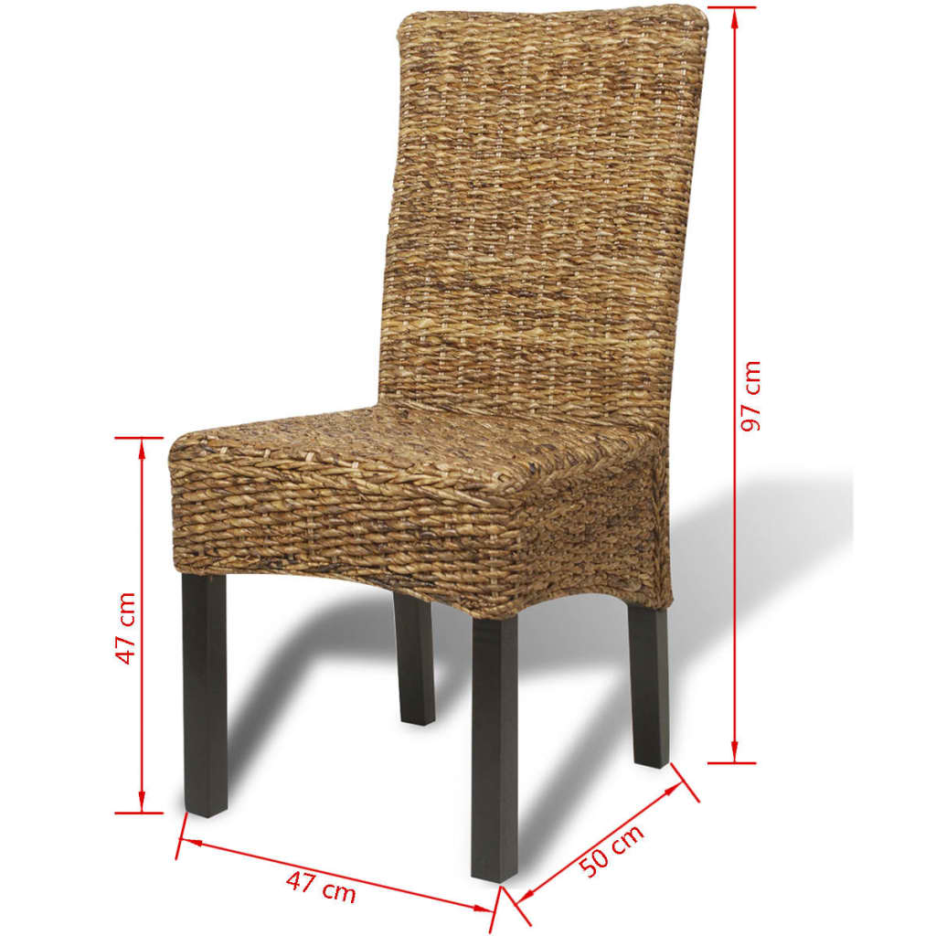 Dining chairs 2 pcs. Abaca and mango solid wood
