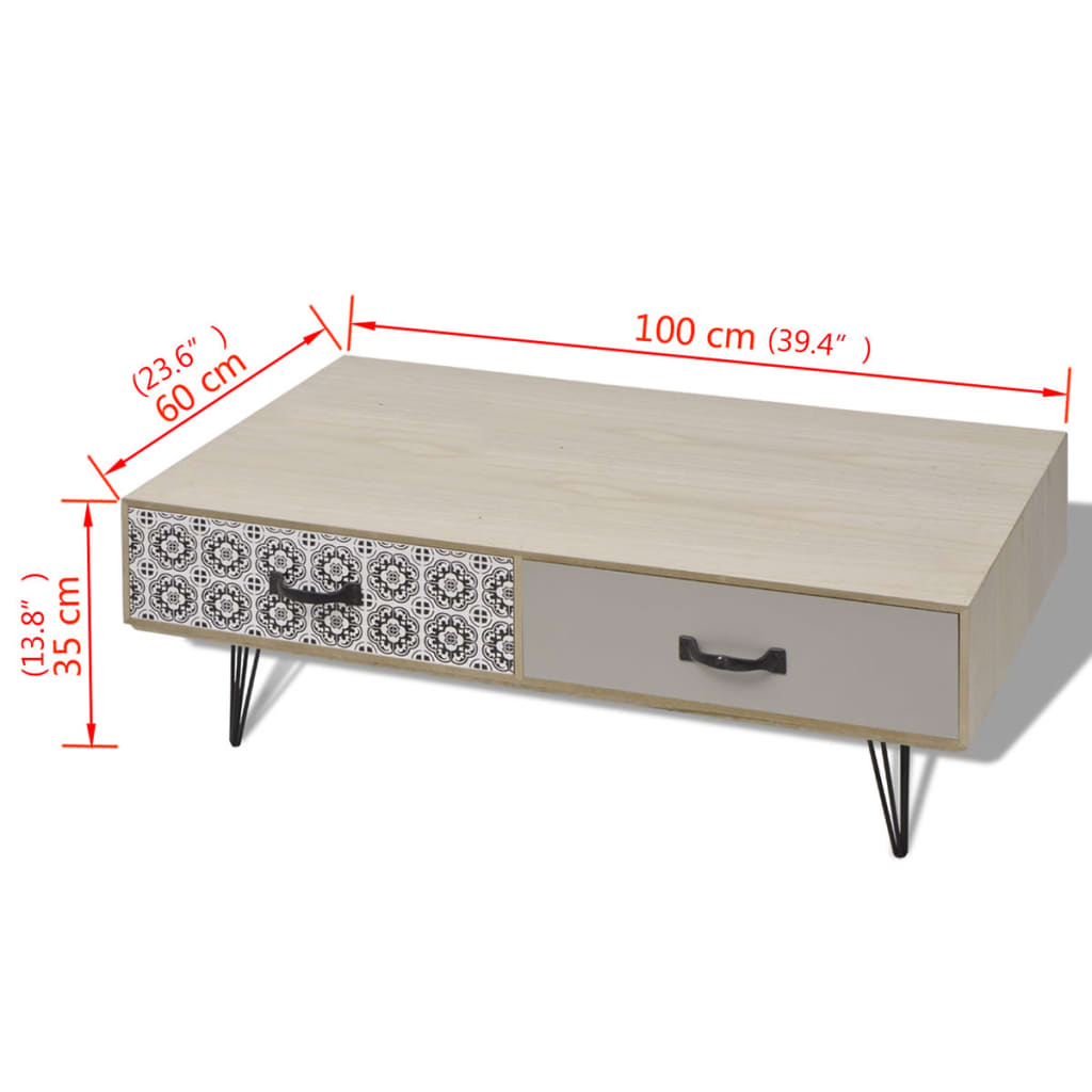Couchtisch 100x60x35 cm Beige