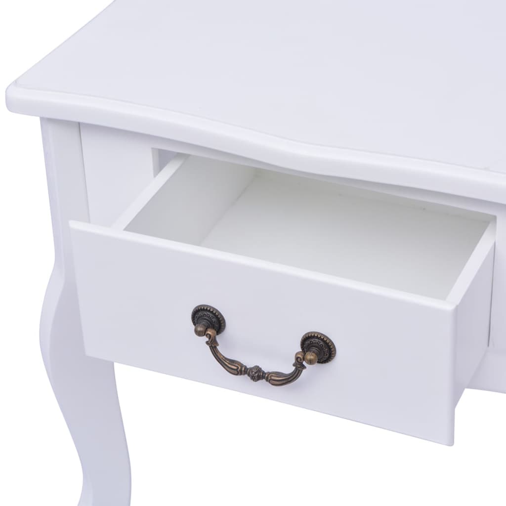 Bedside tables two pieces white MDF