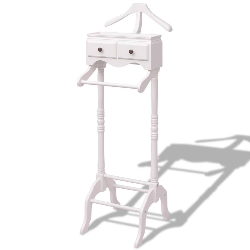 Clothes rack with drawers white wood