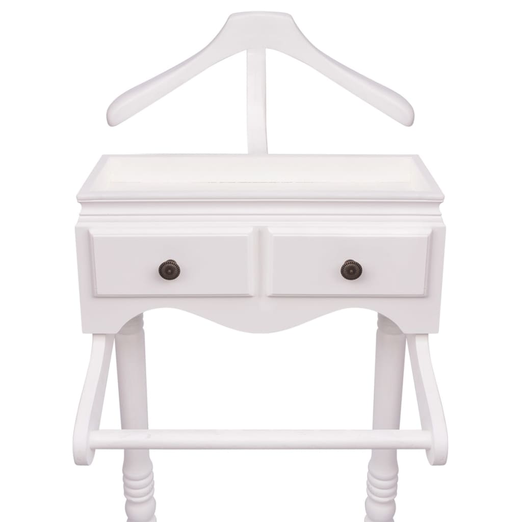 Clothes rack with drawers white wood