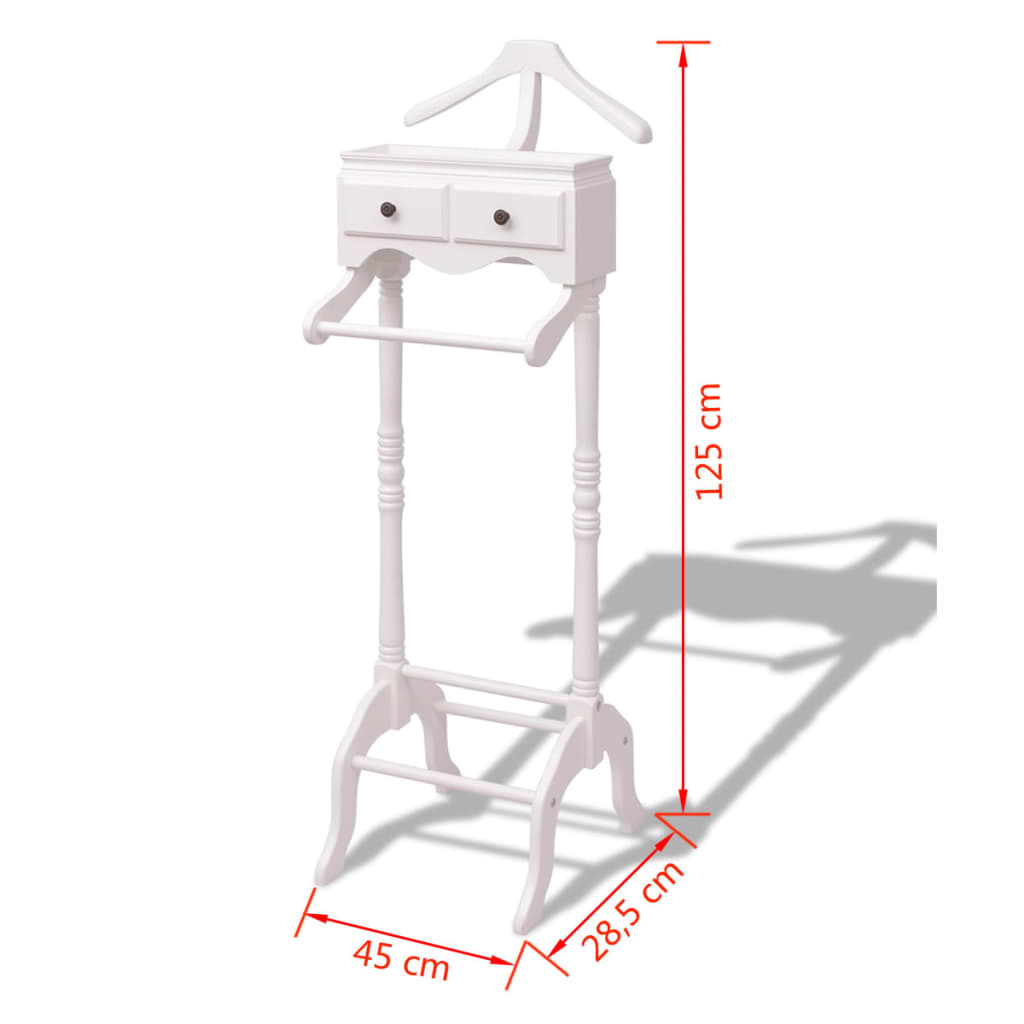 Clothes rack with drawers white wood