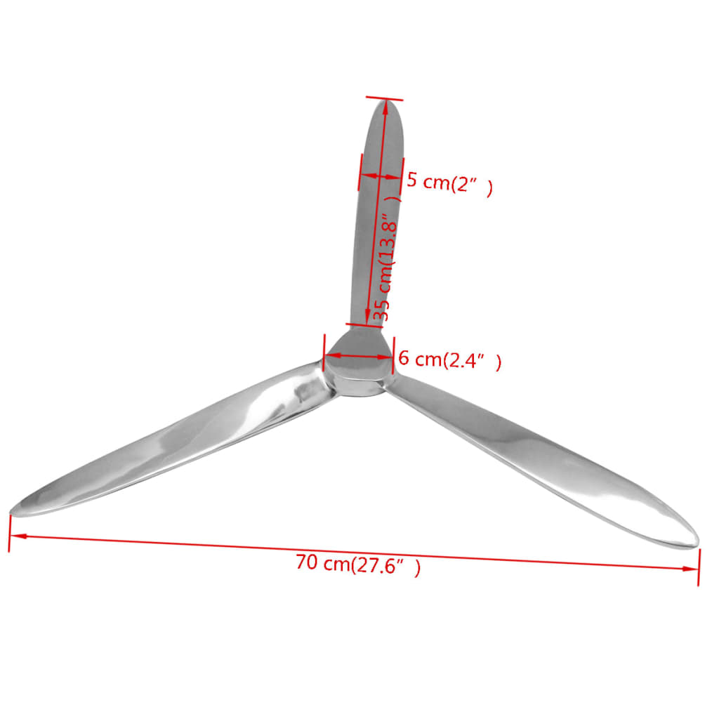 Wall decoration propeller silver 70cm aluminum