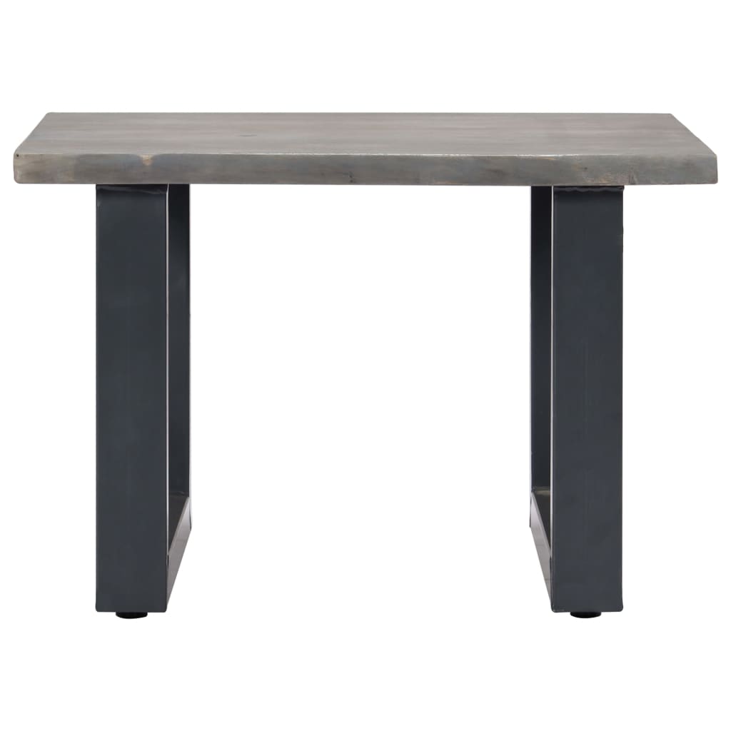 Coffee table with natural edges grey 60x60x40 cm solid acacia wood