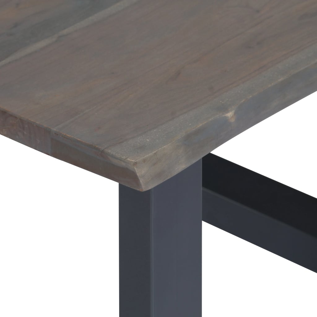 Coffee table with natural edges grey 60x60x40 cm solid acacia wood
