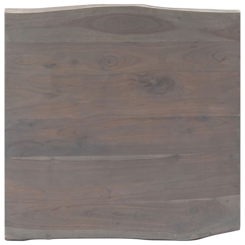 Coffee table with natural edges grey 60x60x40 cm solid acacia wood