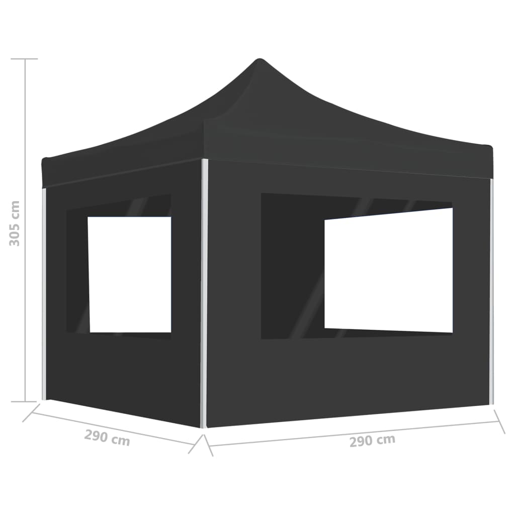 Professional Party Tent Foldable with Walls Aluminum 3×3m Anthracite