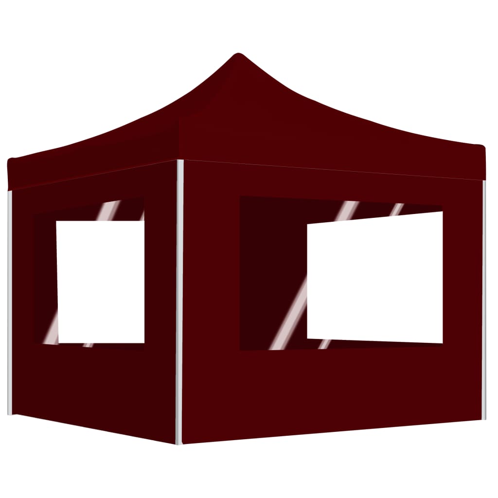 Professional Party Tent Foldable with Walls Aluminum 3×3m Wine Red