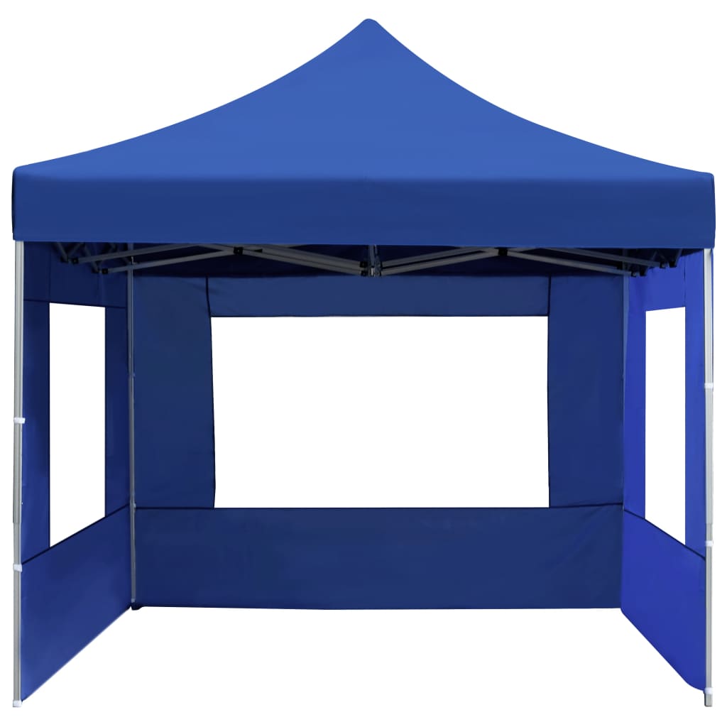 Tente de fête professionnelle pliable avec parois aluminium 4,5x3 m bleu