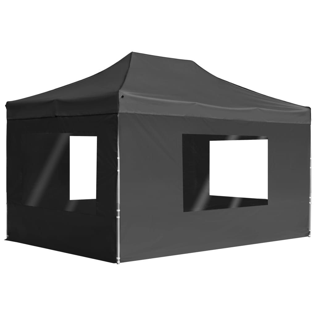 Professional Party Tent Foldable with Walls Aluminum 4.5×3m Anthracite